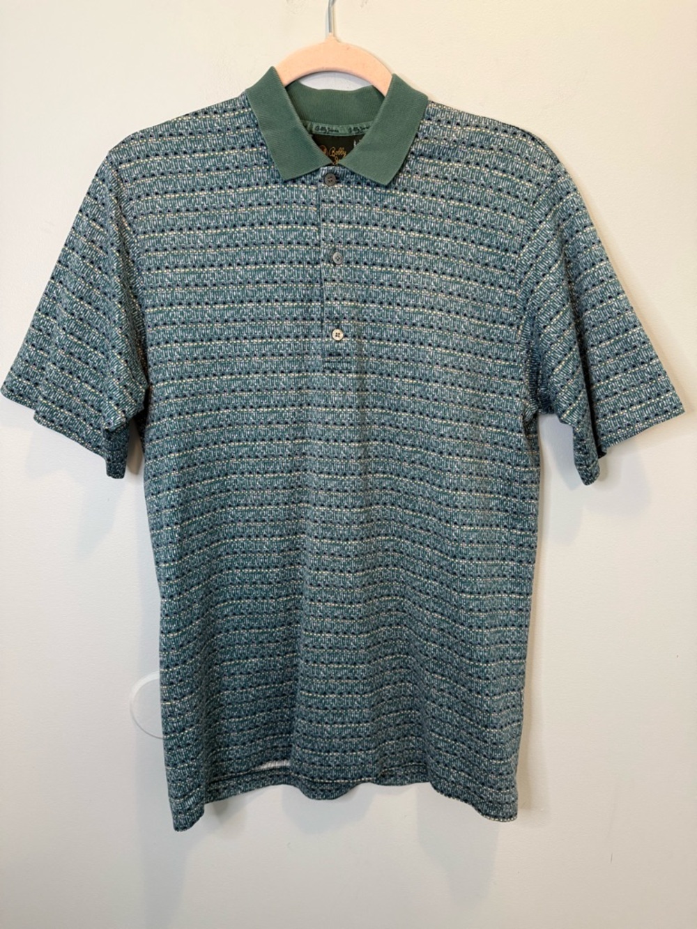 Vintage Bobby Jones Collection Teal Polo Made in Italy 100% Cotton Medium